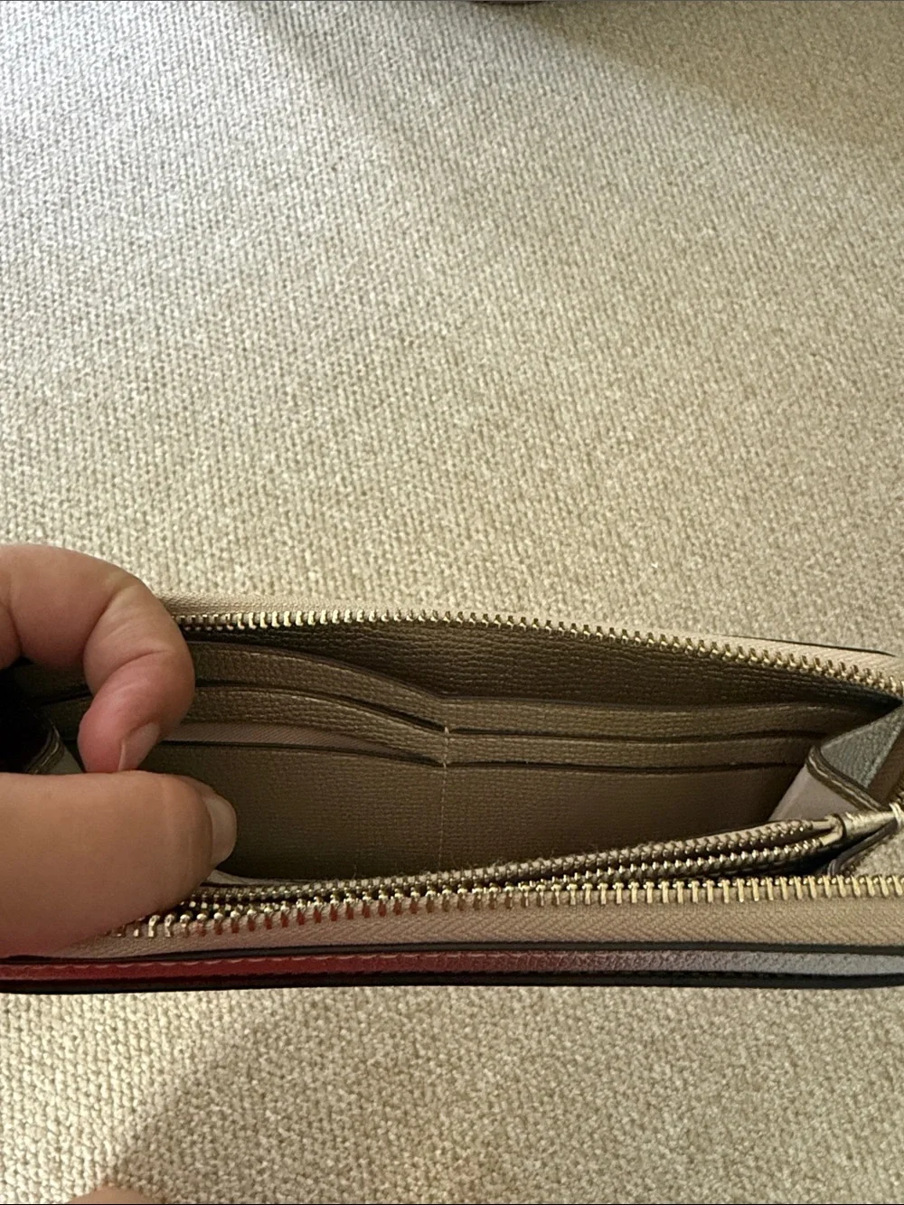 kate spade Gold Metallic Zip Around Wallet